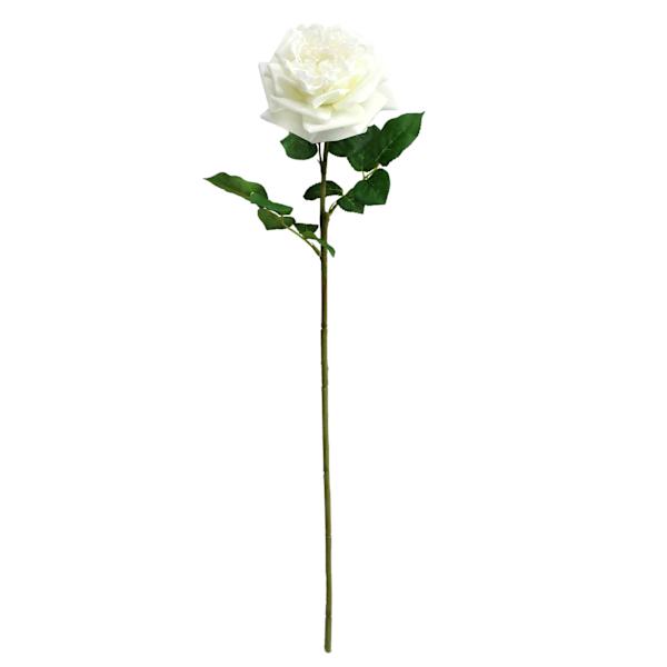 Willow Crossley White Real Feel Rose Floral Stem, 25.6"