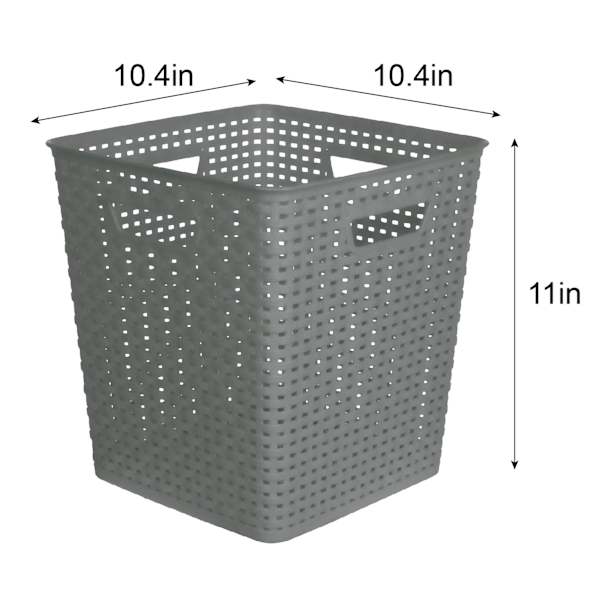Square Crossover Weave Storage Basket, Neutral Grey