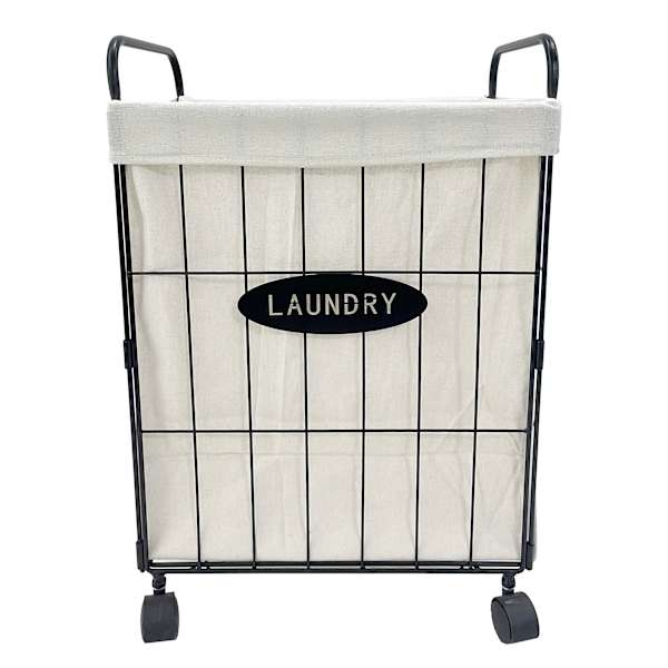Wire hamper with wheels