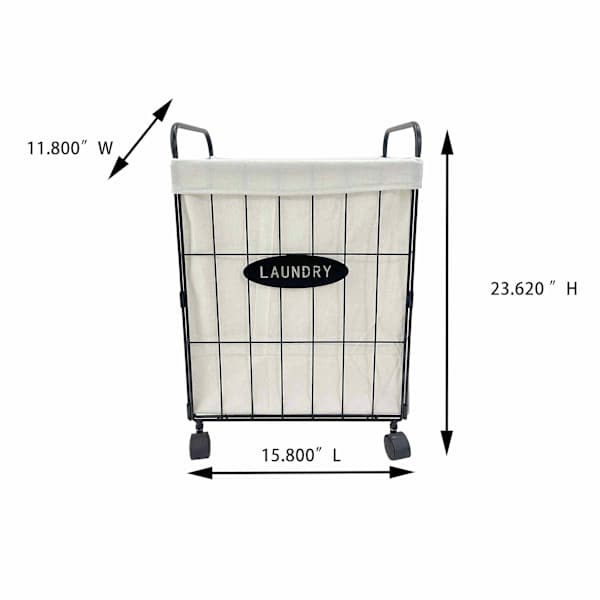 Wire hamper with wheels