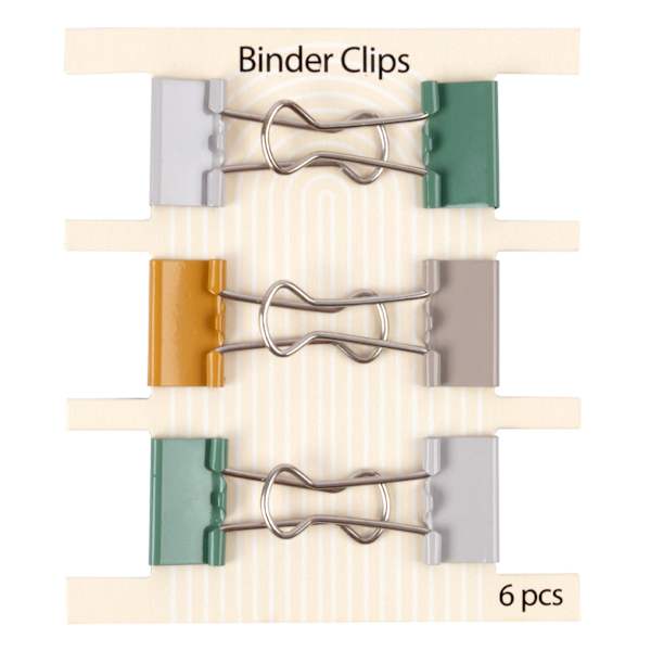 Serenity Sage Binder Clips 6 Pc