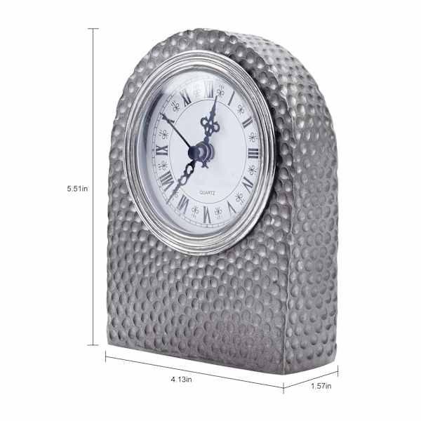 Found & Fable Silver Clock, 4x6