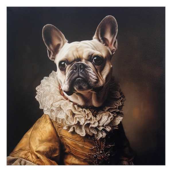 Victorian Boston Terrier Canvas Wall Art, 12"
