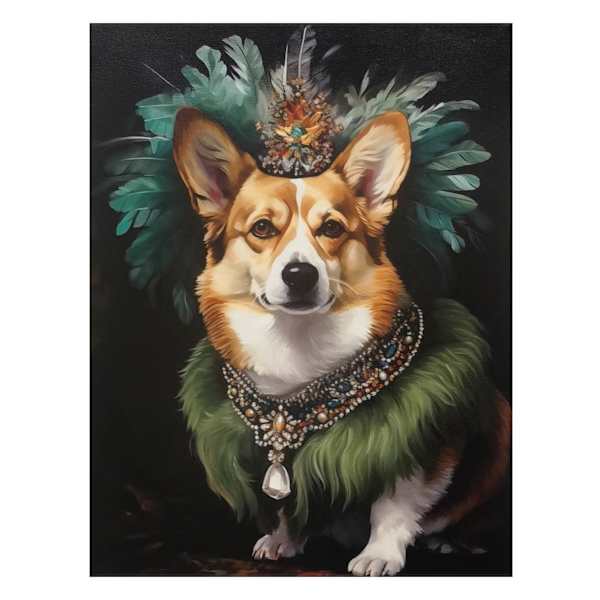 12X16 Victorian Corgi Canvas Wall Art
