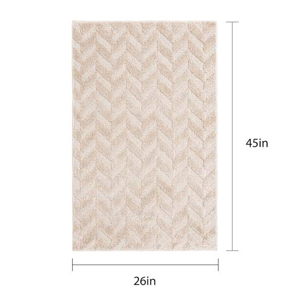 Waterford Ivory Chevron Tufted Accent Rug, 26x45