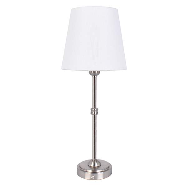 Brushed Silver Touch Dimmer Portable Rechargeable Buffet Lamp, 18"