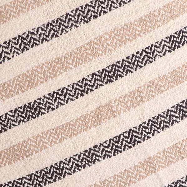 Black And Beige Cabana Stripe 2-Pack Pillow 24X24