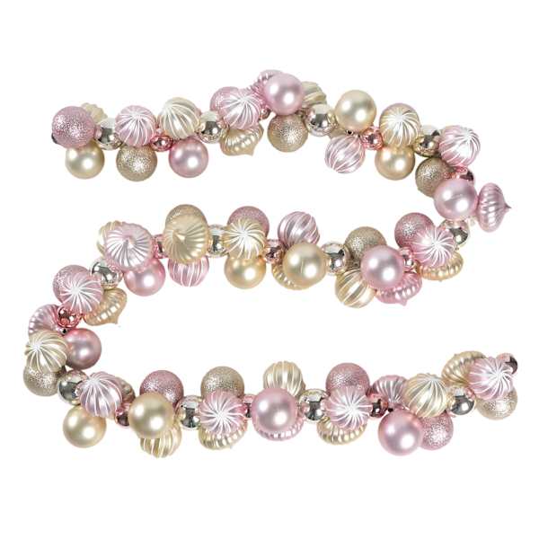 Pink & Champagne Ornament Garland, 72"