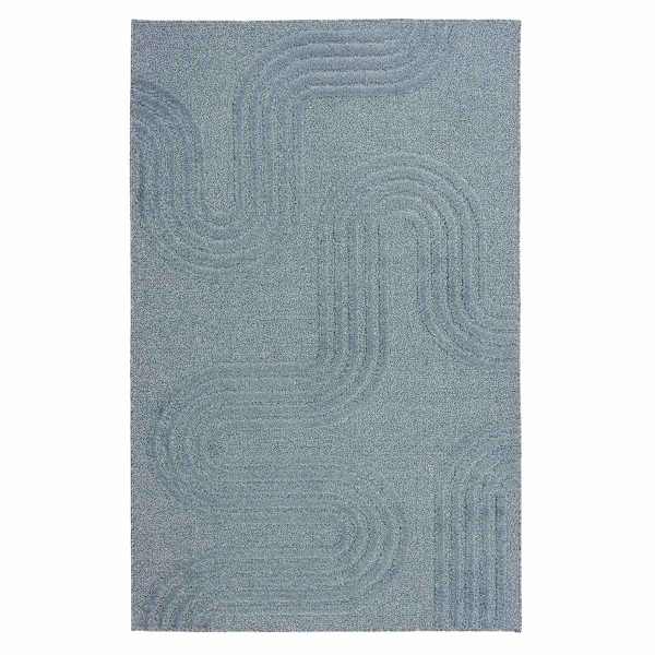 Mist Blue Tufted Accent Rug, 4x6