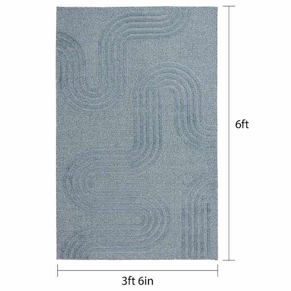 Mist Blue Tufted Accent Rug, 4x6