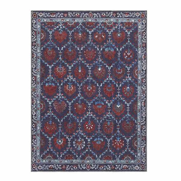 (D610) Providence Matrix Jacobean Floral Washable Area Rug, 8x10