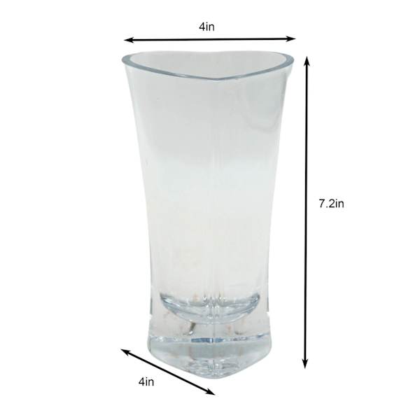 7In Heart Shaped Clear Glass Vase
