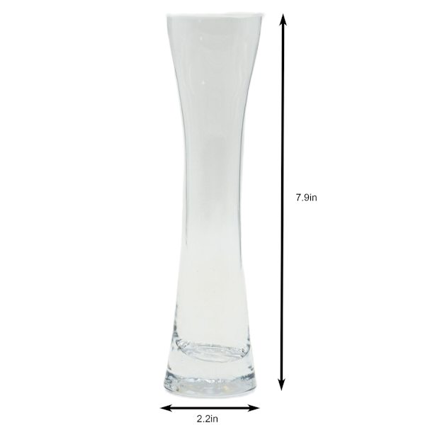 Clear Glass Hourglass Vase, 8"
