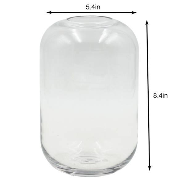 8In Rounded Clear Glass Vase