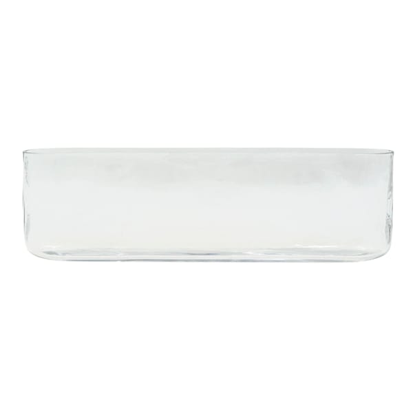 14In Long Oval Clear Glass Vase