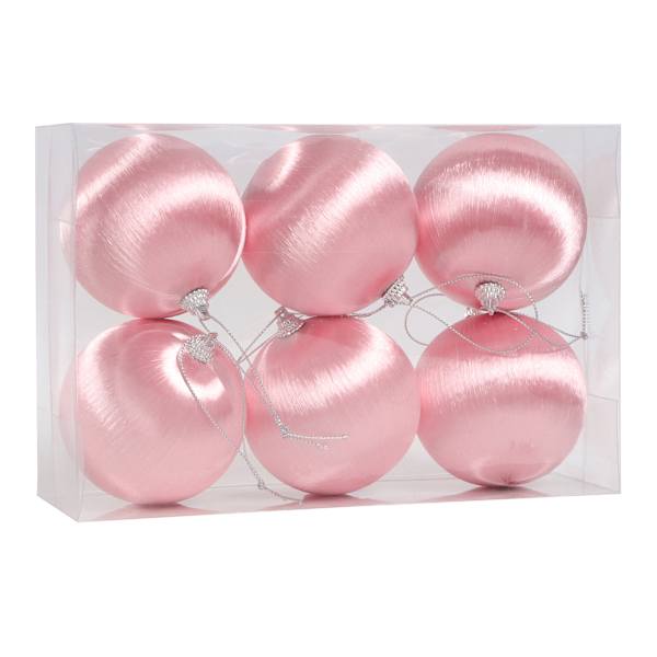 Oh Joy! 6-Count Pink Satin String Ornaments, 3.14"