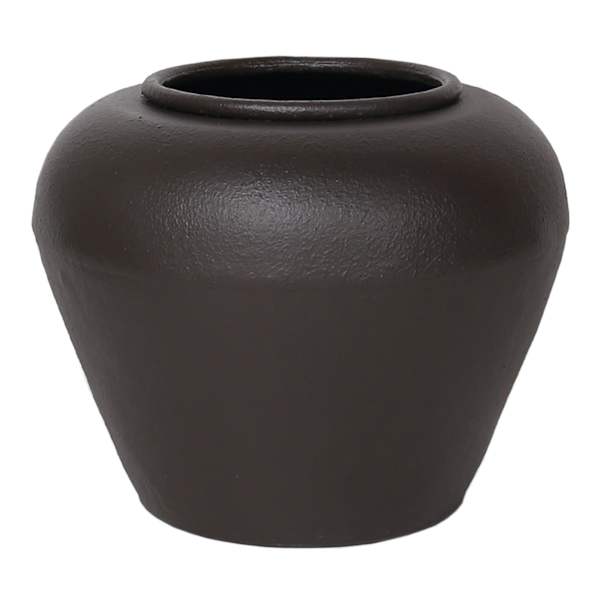 Black Metal Vase, 10"