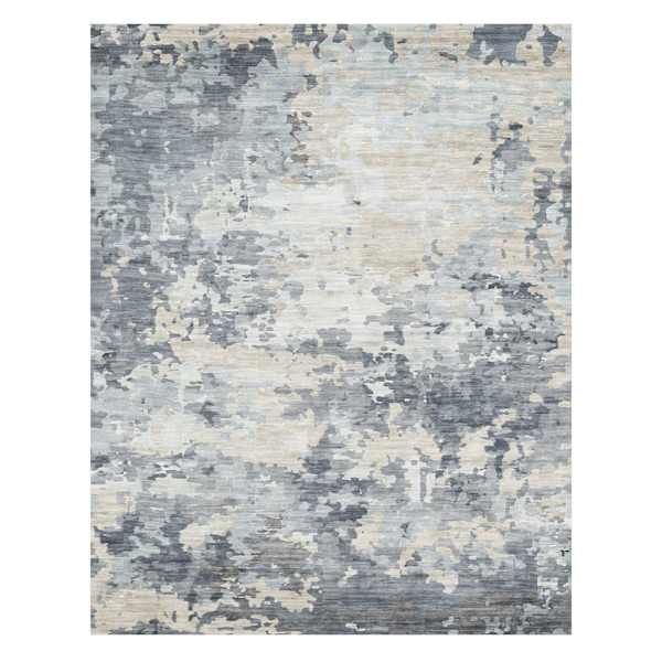 Dove Grey Splash Washable Area Rug, 10x14