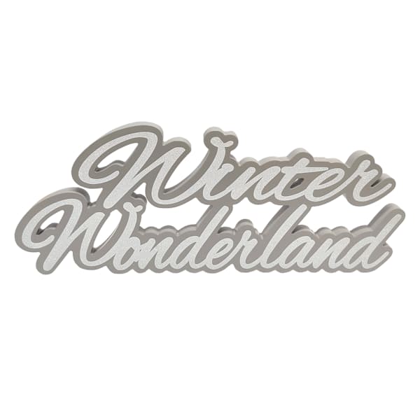 Silver Winter Wonderland Cutout Table Sign, 24"