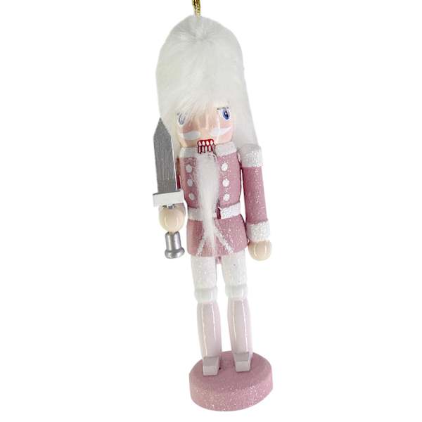 Pink Wooden Nutcracker Ornament, 5"