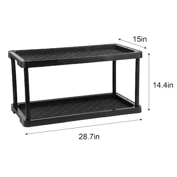 2-Tier Black Mud Room Shoe Organizer