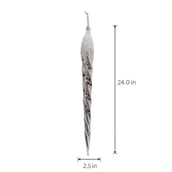 Silver Icicle Ornament, 24"