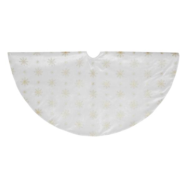 Gold Snowflake Printed Tree Skirt, 48"