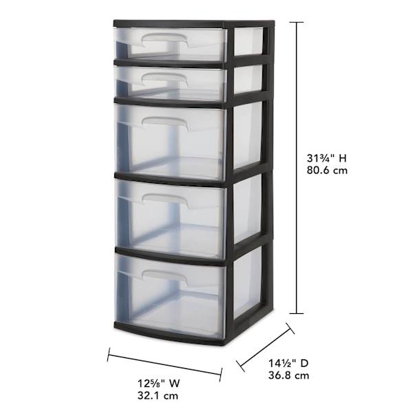 Sterilite 5-Drawer Storage Tower