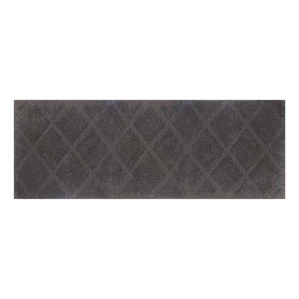 Diamond Dark Grey Bath Runner 22X60