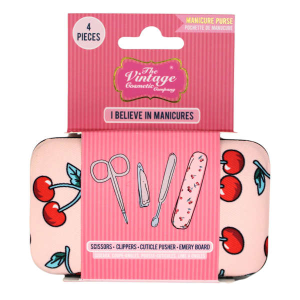 5Pc Mani Set Cherry Print-12