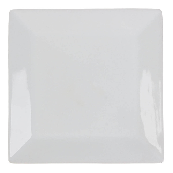 Super White Porcelain Hard Square Dinner Plate, 10"
