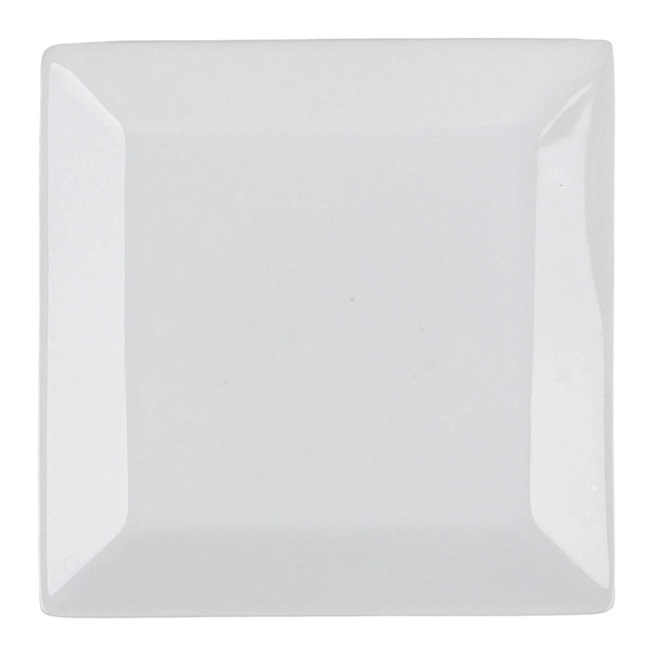 Super White Porcelain Hard Square Salad Plate, 7.5"