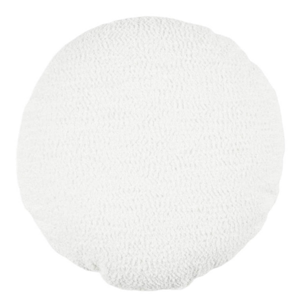 Crosby St. White Soft Textured Boucle Round Throw Pillow, 16"