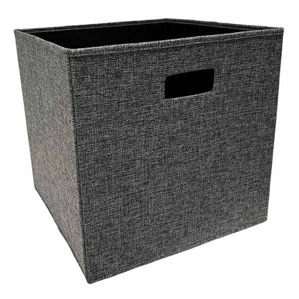 Grey Square Fabric Storage Cube, 13"