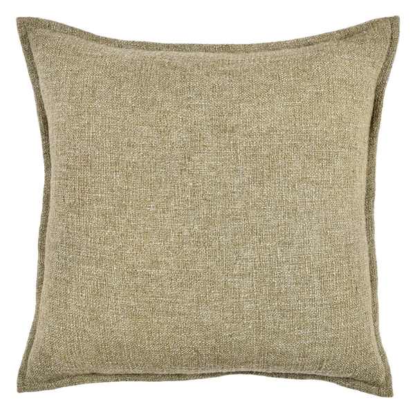 2-Pack Green Two-Toned Woven Throw Pillow with Flange, 18"