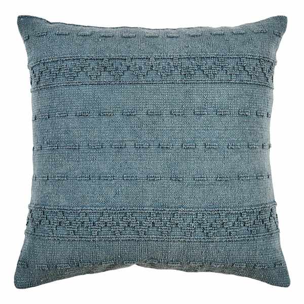 2-Pack Blue Cotton Woven Jacquard Throw Pillow, 18"