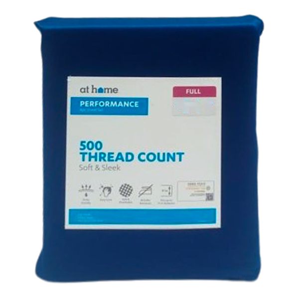 4-Piece Navy Blue 500 Thread Count Cotton Blend Sheet Set, Full