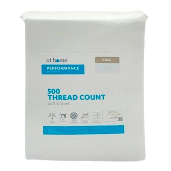 4-Piece White 500 Thread Count Cotton Blend Sheet Set, King