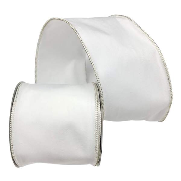 Classic Christmas 4" White Velvet Ribbon, 5yd