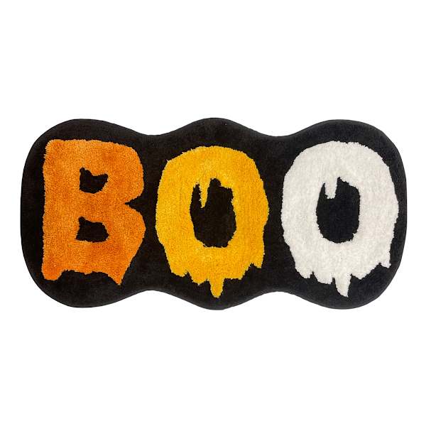 Homespun Halloween Boo Bath Rug, 15x30
