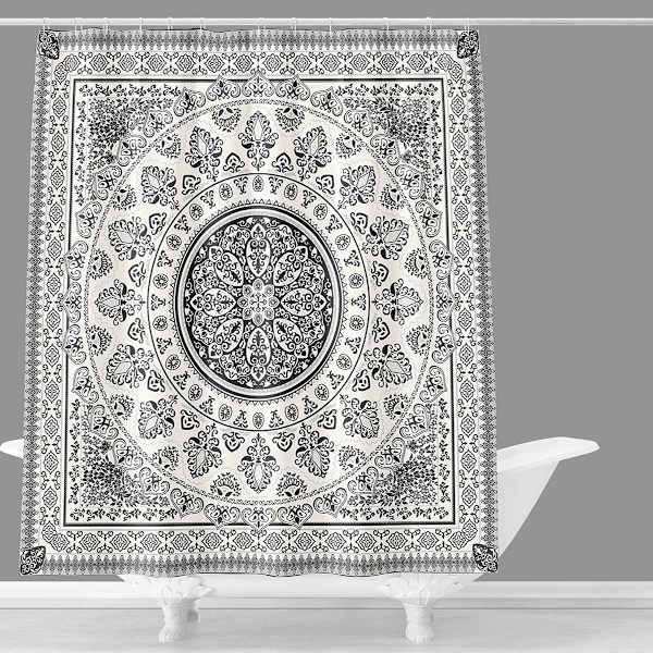Found & Fable Hannah Black & White Shower Curtain, 72"