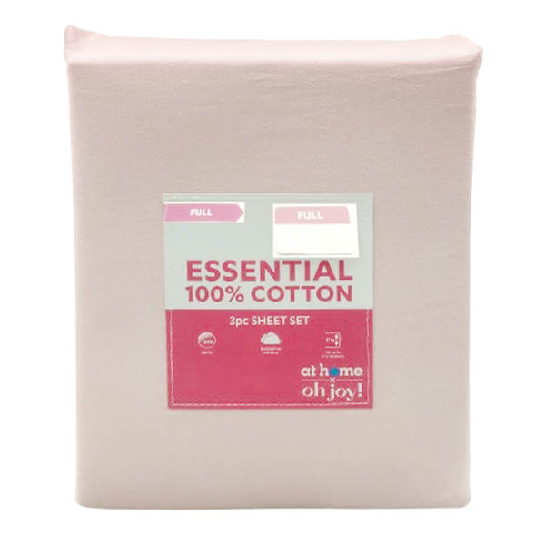 Oh Joy! 4-Piece Pink 200 Thread Count 100% Cotton Sheet Set, Full