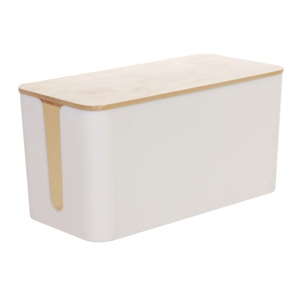 Office Cord Organizer with Bamboo Lid, 3l