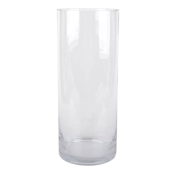 Clear Glass Cylinder Vase, 10"