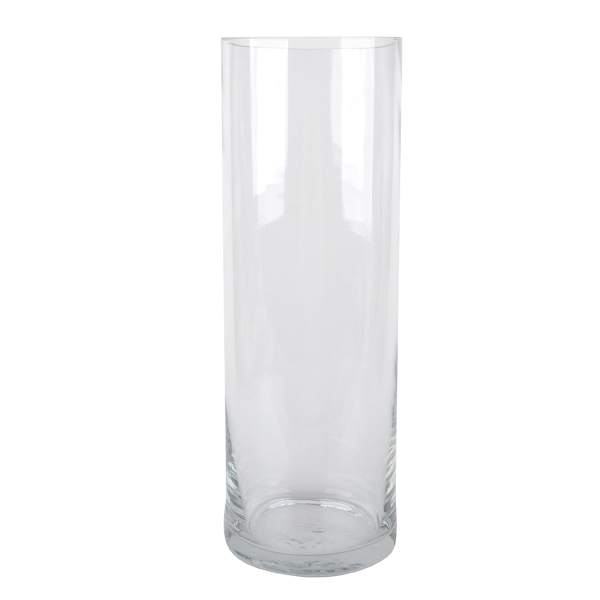 Clear Glass Cylinder Vase, 12"