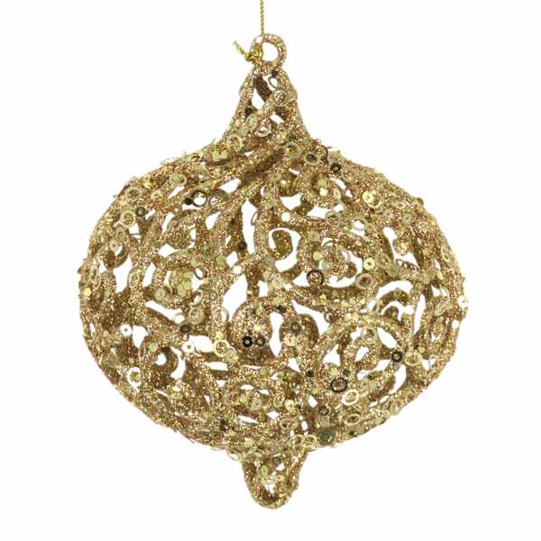 Gold Glittered Onion Ornament, 6"