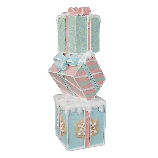 Mrs. Claus' Bakery Stacked Gingerbread Gift Box Decor, 14"