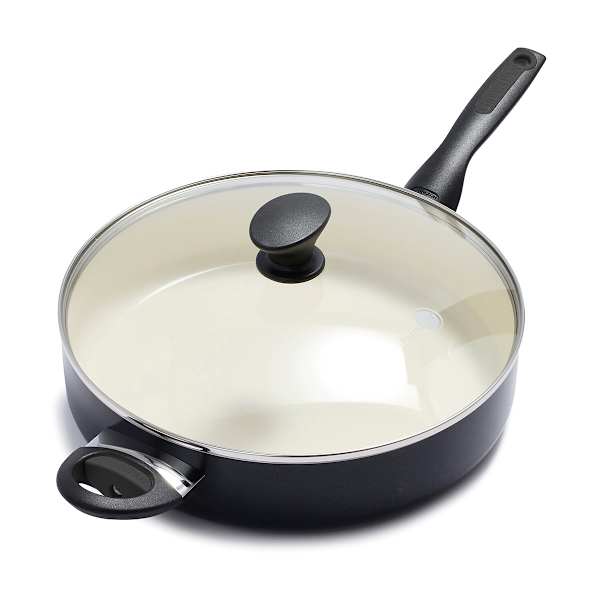 GreenPan Rio Black Covered Frying Pan, 5qt