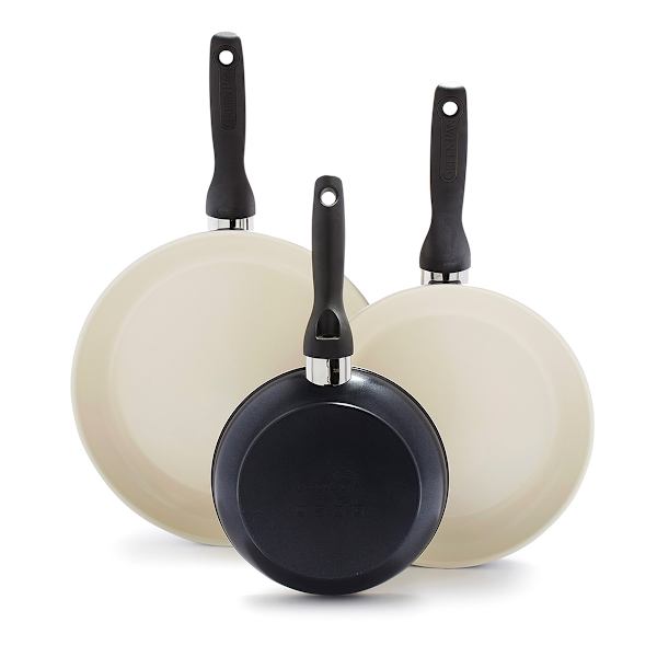 GreenPan 3-Pack Rio Frying Pan Set, Black