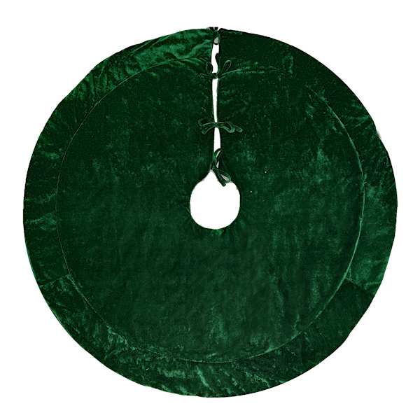 Classic Christmas Green Velvet Tree Skirt, 48"